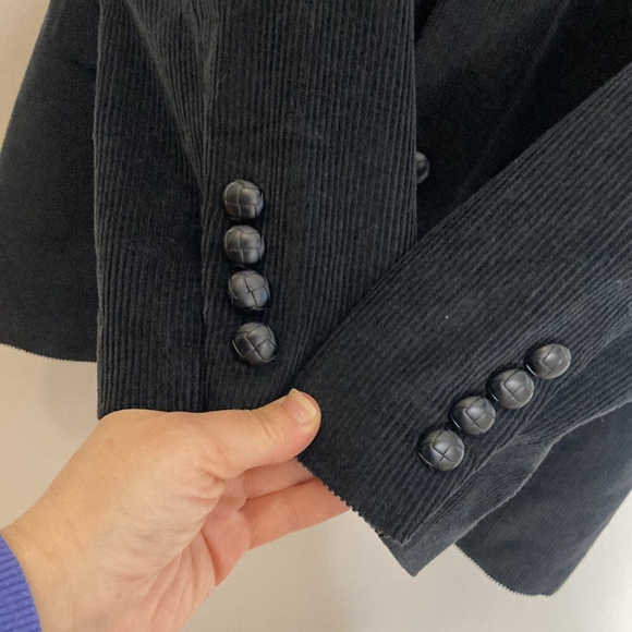Lauren Ralph Lauren Sport Coat Mens 40R Black Corduroy Brown Elbow Patch Blazer - Picture 8 of 16